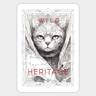 Cat Pet Wild Nature Illustration Line Epic Illustration Line Art Magnet